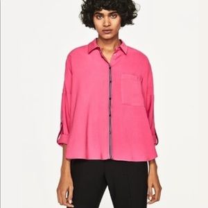 💞{Zara Basic} Pink Button Down🦩